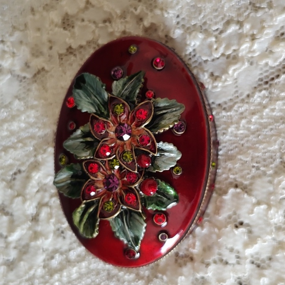 🔥HP🔥Genuine Austrian Crystal Trinket Floral Jewelry  Box NEW!